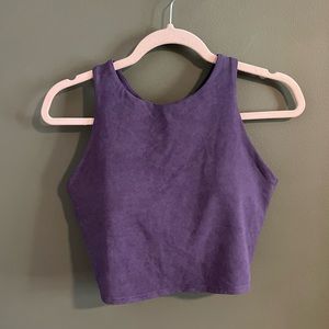 Athleta Conscious Garment Wash Crop Top A-C Mythical Purple